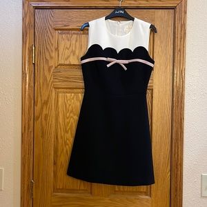 Kate Spade black scalloped bow dress